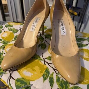Jimmy Choo Nude Patent Leather Heels